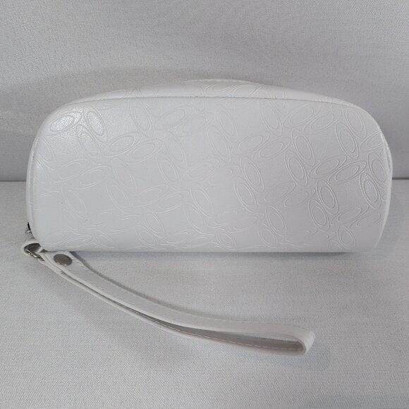Oakley White Sunglasses Case Monogram All-Over Zip Wrist Strap Soft Shell Side - Picture 1 of 16